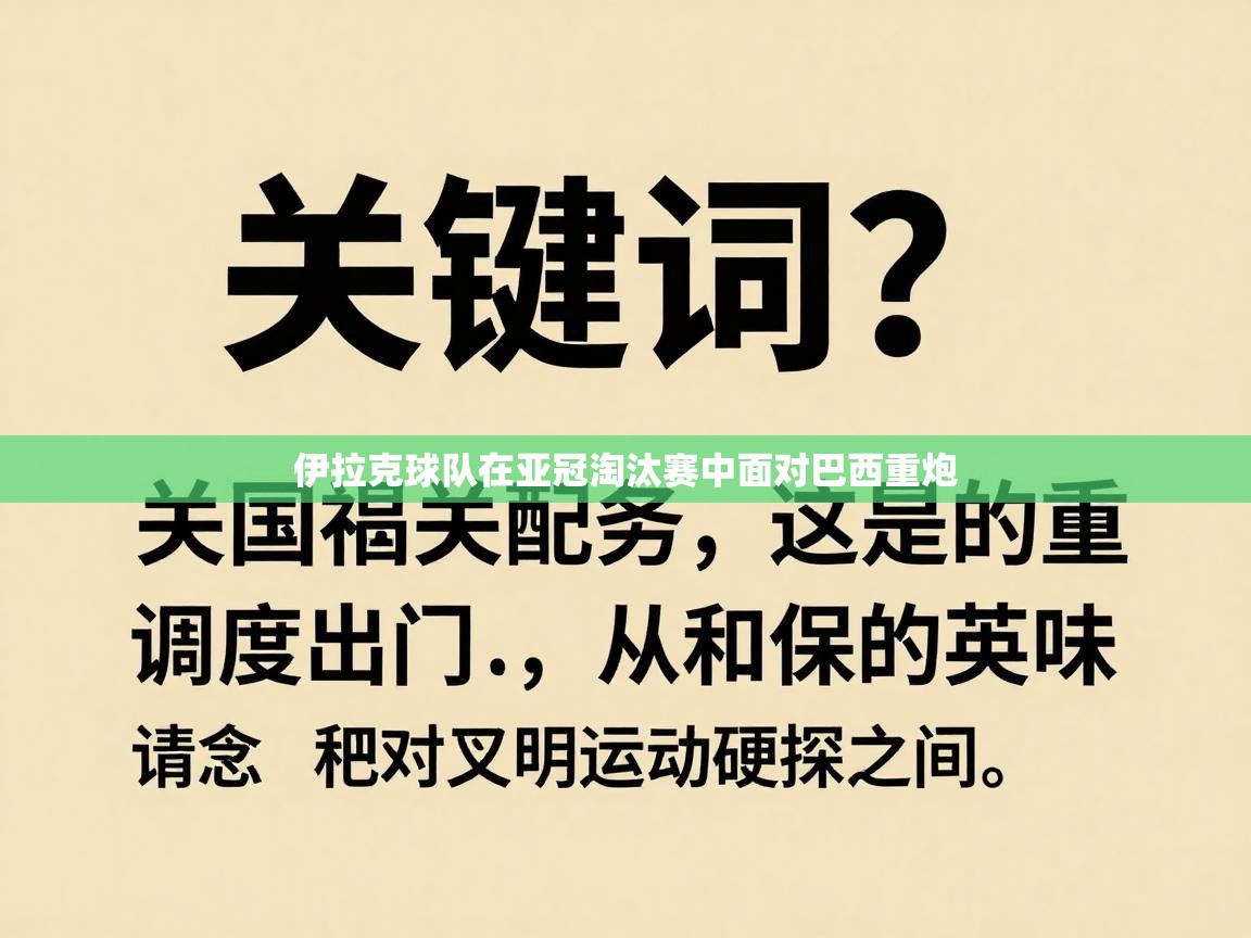 伊拉克球队在亚冠淘汰赛中面对巴西重炮  第2张